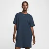 Nike Women's  Sportswear Chill Knit Oversized T-shirt Dress In Armory Navy/sail