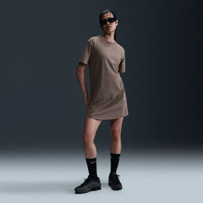 Nike Women's  Sportswear Chill Knit Oversized T-shirt Dress In Brown