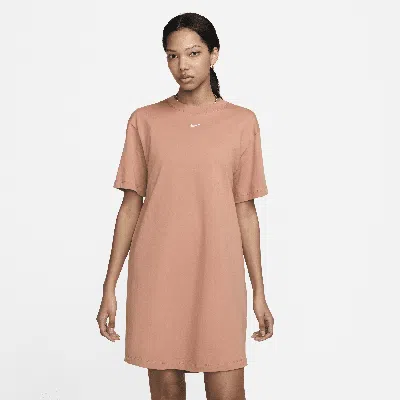 Nike Women's  Sportswear Chill Knit Oversized T-shirt Dress In Terra Blush/sail