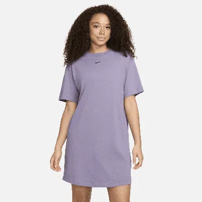 Nike Women's  Sportswear Chill Knit Oversized T-shirt Dress In Daybreak/black