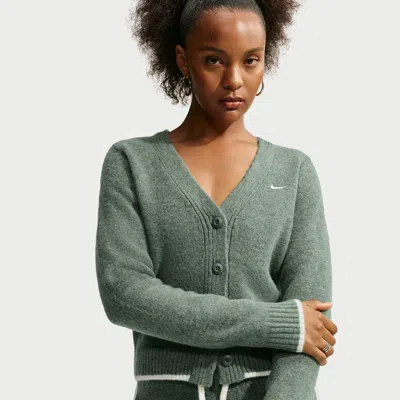 Nike Women's  Sportswear Chill Knit Slim Cardigan In Green
