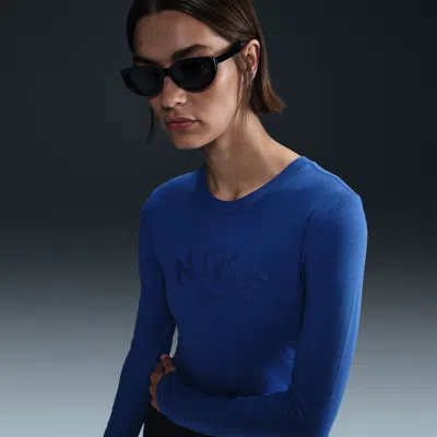 Nike Women's  Sportswear Chill Knit Slim Cropped T-shirt In Game Royal