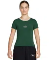 Nike Women's Sportswear Chill Knit Slim Cropped T-shirt In Gorge Green,lt Orewoord Brn