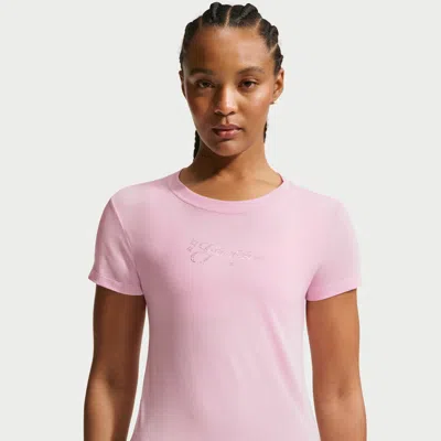 Nike Women's  Sportswear Chill Knit Slim Cropped T-shirt In Pink