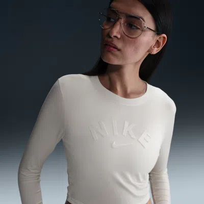 Nike Women's  Sportswear Chill Knit Slim Cropped T-shirt In White