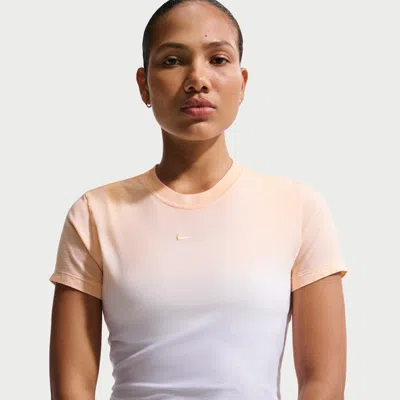 Nike Women's  Sportswear Chill Knit Slim Cropped T-shirt In Orange