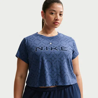 Nike Women's  Sportswear Chill Knit Slim Cropped T-shirt (plus Size) In Blue