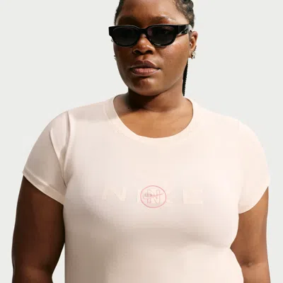Nike Women's  Sportswear Chill Knit Slim Cropped T-shirt (plus Size) In Neutral