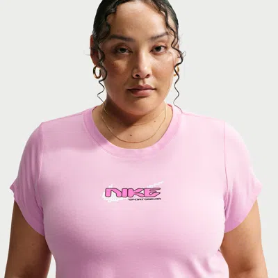 Nike Women's  Sportswear Chill Knit Slim Cropped T-shirt (plus Size) In Pink