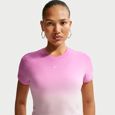 Nike Women's  Sportswear Chill Knit Slim Cropped T-shirt In Purple