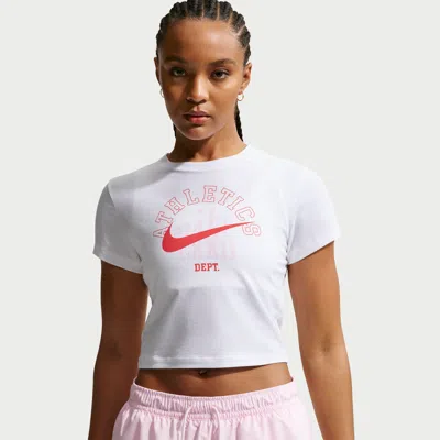 Nike Women's  Sportswear Chill Knit Slim Cropped T-shirt In White