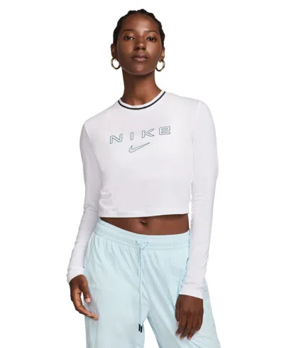 Nike Women's Sportswear Chill Knit Slim Logo Cropped T-shirt In White
