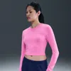 Nike Women's  Sportswear Chill Knit Slim Long-sleeve Cropped Top