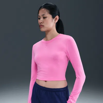Nike Women's  Sportswear Chill Knit Slim Long-sleeve Cropped Top