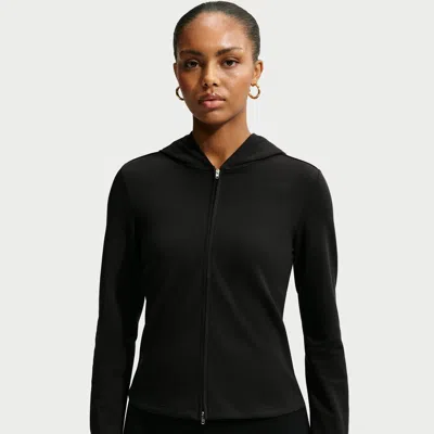 Nike Women's  Sportswear Chill Knit Slim Long-sleeve Full-zip Top In Black