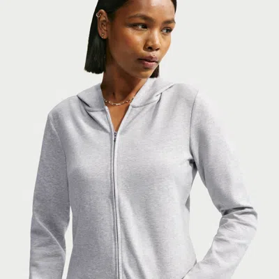 Nike Women's  Sportswear Chill Knit Slim Long-sleeve Full-zip Top In Grey