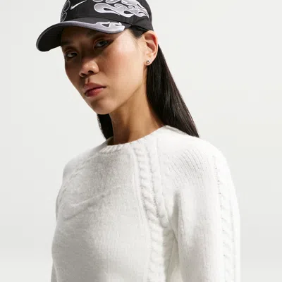 Nike Women's  Sportswear Chill Knit Slim Long-sleeve Sweater Top In White