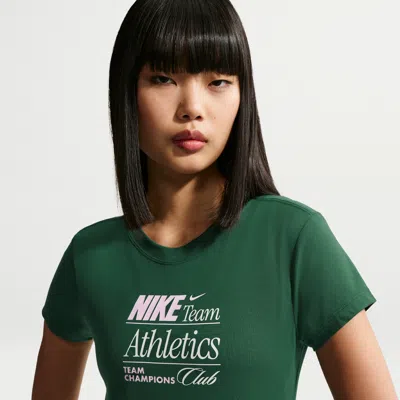 Nike Women's  Sportswear Chill Knit Slim Mod-cropped T-shirt In Green
