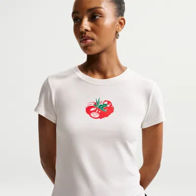 Nike Women's  Sportswear Chill Knit Slim Mod-cropped T-shirt In White