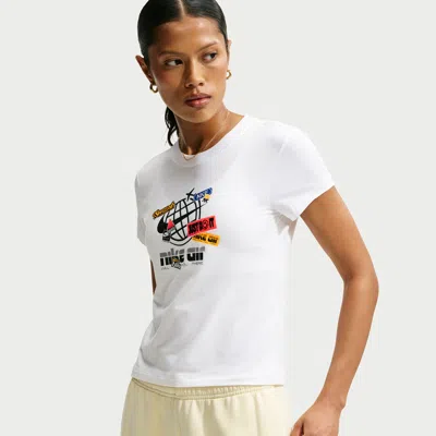 Nike Women's  Sportswear Chill Knit Slim Mod-cropped T-shirt In White