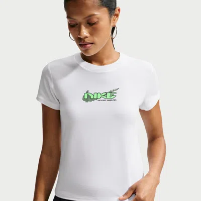 Nike Women's  Sportswear Chill Knit Slim Mod-cropped T-shirt In White