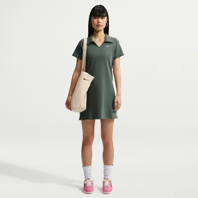 Nike Women's  Sportswear Chill Knit Slim Polo Dress In Green