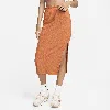 Nike Women's  Sportswear Chill Knit Slim Ribbed Midi Skirt In Orange