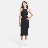 Nike Women's  Sportswear Chill Knit Slim Sleeveless Ribbed Midi Dress In Black