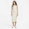 Nike Women's  Sportswear Chill Rib Slim Sleeveless Midi Dress In Lt Orewood Brown/lt Orewood Brown