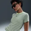 Nike Women's  Sportswear Chill Knit Slim Striped T-shirt In Green