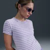 Nike Women's  Sportswear Chill Knit Slim Striped T-shirt In Purple