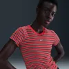 Nike Women's  Sportswear Chill Knit Slim Striped T-shirt In Red