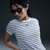 Nike Women's  Sportswear Chill Knit Slim Striped T-shirt In White