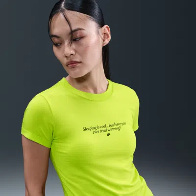 Nike Women's  Sportswear Chill Knit Slim T-shirt In Green