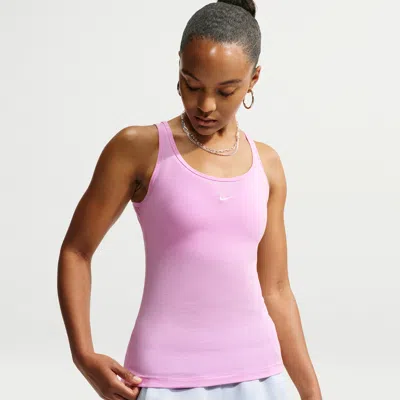 Nike Women's  Sportswear Chill Knit Tank Top In Pink