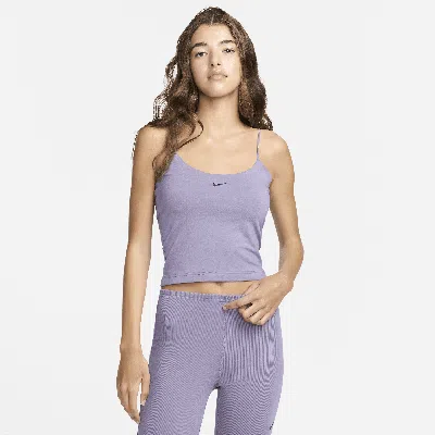 Nike Women's  Sportswear Chill Knit Tight Cami Tank Top In Purple