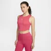 Nike Women's  Sportswear Chill Knit Tight Cropped Mini-rib Tank Top In Pink