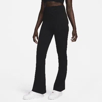 NIKE WOMEN'S  SPORTSWEAR CHILL KNIT TIGHT HIGH-WAISTED SWEATER FLARED PANTS,1014660565