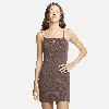 Nike Women's  Sportswear Chill Knit Tight Mini-rib Cami Dress In Brown