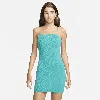 Nike Women's  Sportswear Chill Knit Tight Mini-rib Cami Dress In Distressed Cactus/sail