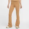 Nike Women's  Sportswear Chill Knit Tight Mini-rib Flared Leggings In Brown