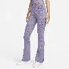 Nike Women's  Sportswear Chill Knit Tight Mini-rib Flared Leggings In Purple