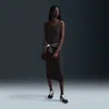 Nike Women's  Sportswear Chill Knit Tight Mini-rib Tank Top Dress In Velvet Brown/velvet Brown