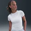 Nike Women's  Sportswear Chill Knit Tight Short-sleeve Mock-neck Top In White