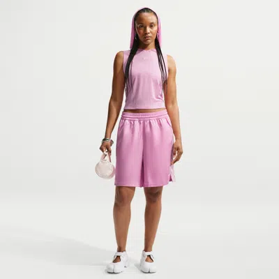 Nike Women's  Sportswear Chill Lace Loose Mid-rise Shorts In Pink