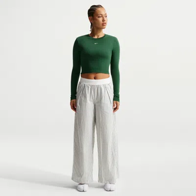 Nike Offline Cotton Poplin Wide Leg Pants In Neutral