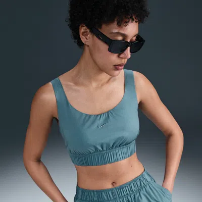 Nike Women's  Sportswear Chill Poplin Slim Cropped Tank Top In Blue