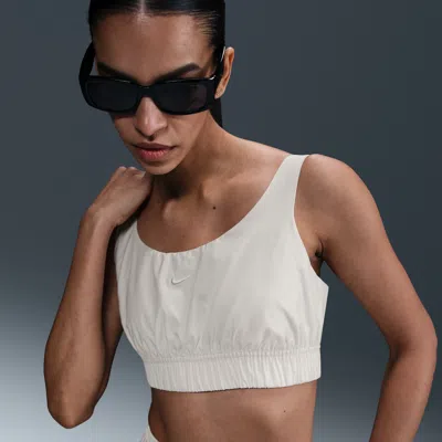 Nike Women's  Sportswear Chill Poplin Slim Cropped Tank Top In Brown