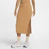 Nike Women's  Sportswear Chill Rib Slim Midi Skirt In Brown