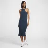 Nike W Sportswear Women's Dress Chill Knit Rib Midi Dress Armory Navy/armory Navy In Blue